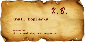 Knall Boglárka névjegykártya